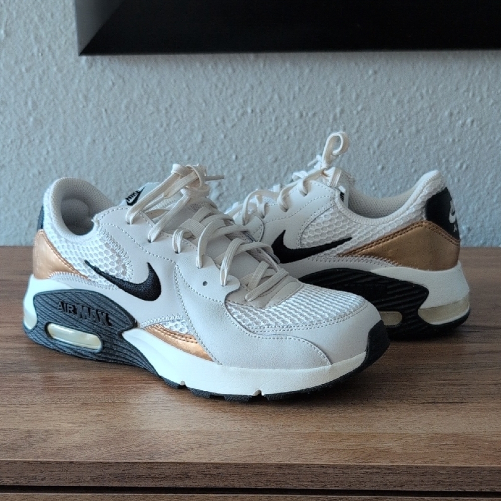 Nike Air Max Women's Sneakers in White and Gold